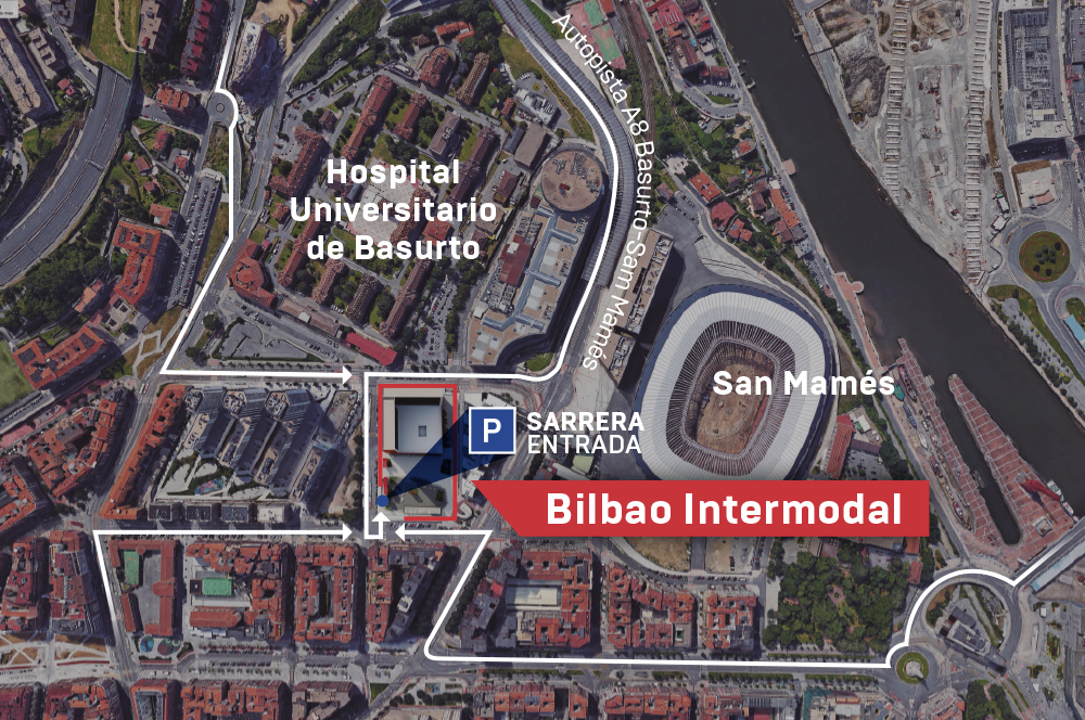 Bilbao Intermodalerako sarbidearen mapa