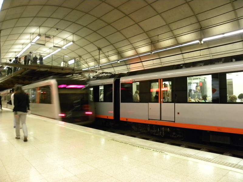 Metro of Bilbao in one of its stops
